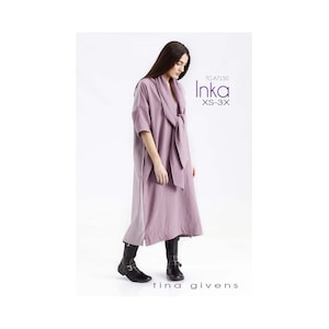 Tina Givens Inka Shift Dress with Scarf sizes XS-3X Sewing Pattern # 7150