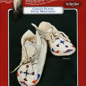 Missouri River Plains Style Indian Moccasin Sewing Pattern #206 in Infant, Toddler & Child's Sizes