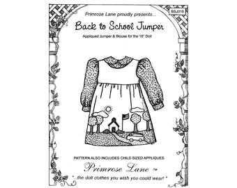 Primrose Lane Back to School Jumper & Blouse Sewing Pattern for 18" Doll
