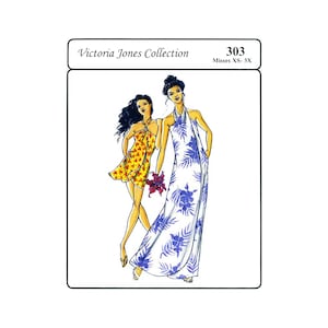 Pareau Style Wrap Dress in Long or Tunic Length - Victoria Jones Sewing Pattern #303 Size XS-3X