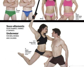 Jalie 3242 Underwear - Bikini, Briefs, Trunks, Jockstrap Sewing Pattern - Men, Women, Children