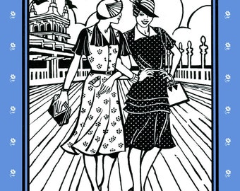 Folkwear 1930s Day Dress in 2 Views XS-3XL Sewing Pattern # 249 Retro Style