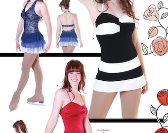 Jalie V Halter or Twist Figure Skating Dress Sewing Pattern #3028 in 22 Sizes Women & Girls