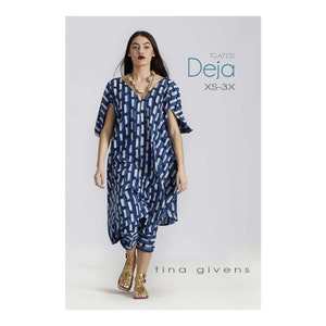 Tina Givens Deja Dress or Tunic w/Asymmetrical Shape Sewing Pattern # 7151 sizes XS-3X