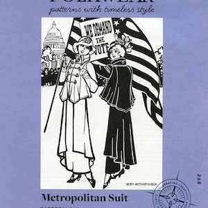 Folkwear 1914 Metropolitan Suit Jacket & Skirt size S-3XL Sewing Pattern #268 WWI era