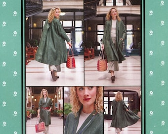 Folkwear 254 Swing Coat w/Back Yoke & Pleat sizes XS-XL Easy Sewing Pattern