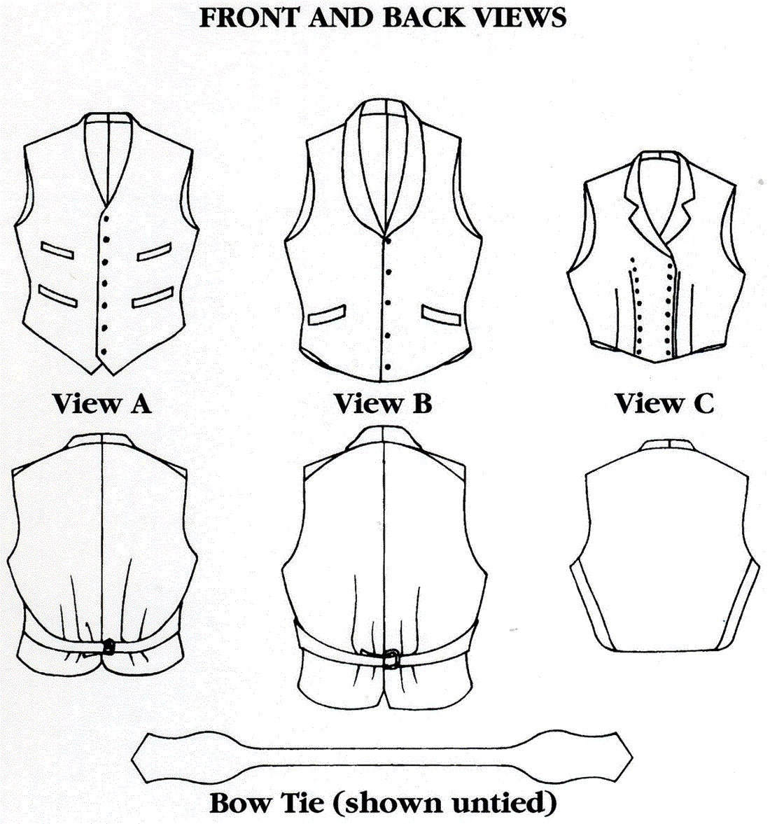 Folkwear Vintage Vests & Bow Tie - Victorian Style for Men, Women ...