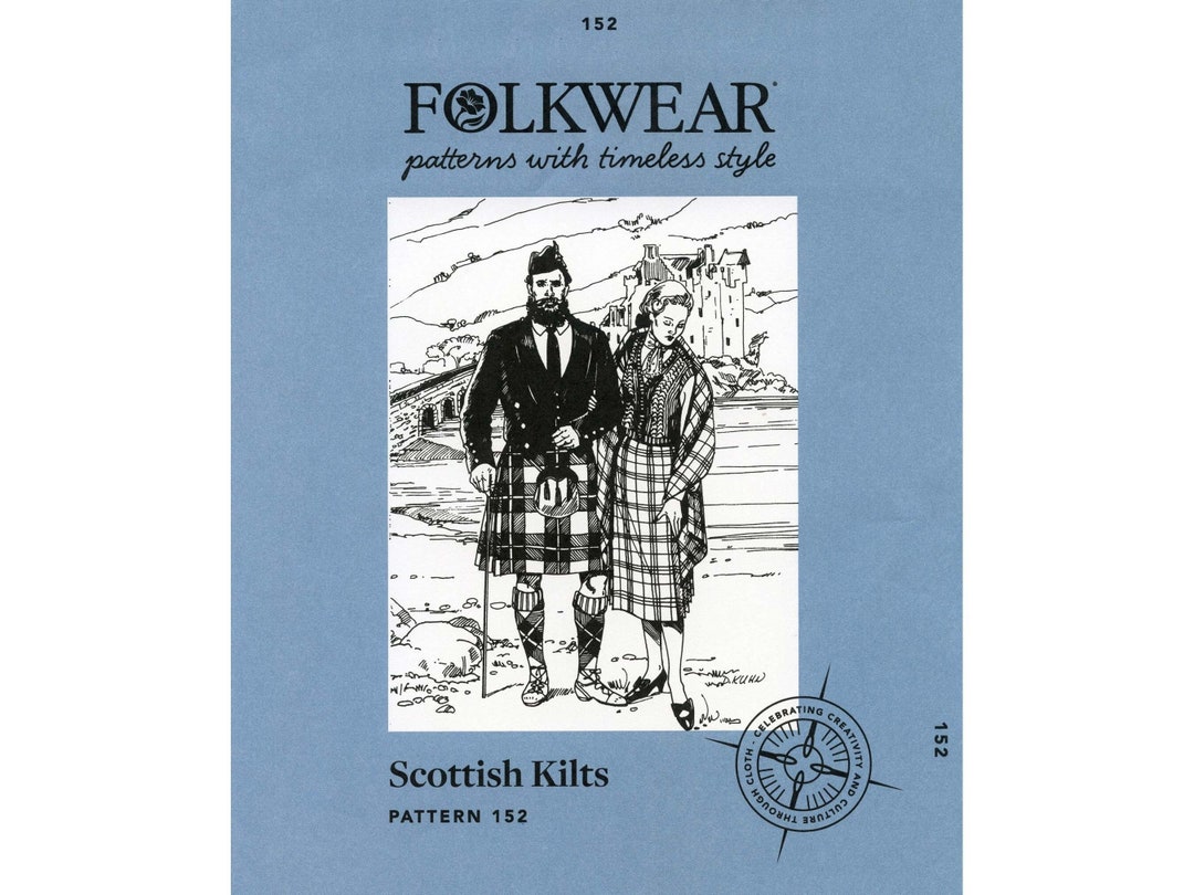 Patron De Couture Folkwear Pour Kilt écossais Et Veste Prince Charlie - Homme Et Femme