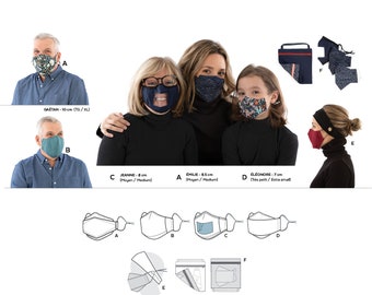 Jalie 4026 Flair Face Masks and Accessories Sewing Pattern for Children, Teens & Adults