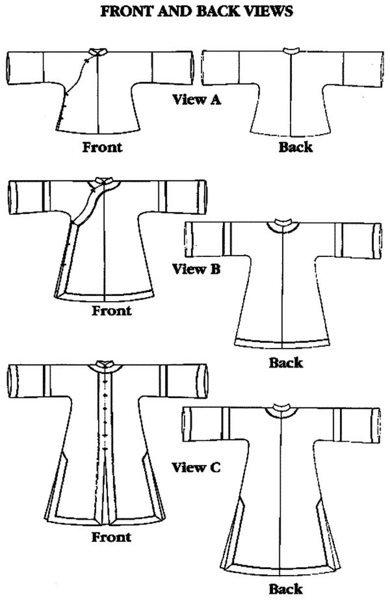 Folkwear Chinese Jacket Sizes 6-16 Sewing Pattern 114 - Etsy