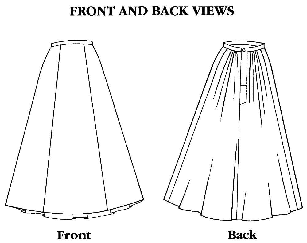Folkwear Victorian Edwardian Walking Skirt in 2 Lengths Sewing