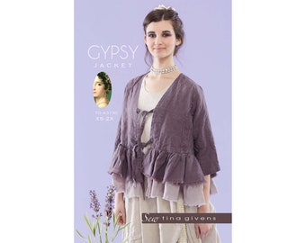 Tina Givens Gypsy Jacket in Short Length with or without Ruffle Hem sizes XS-2X Sewing Pattern # 3130