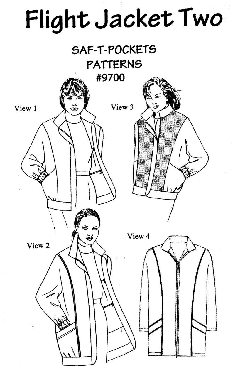 Saf-t-pockets Pattern Flight Jacket Two Sewing Pattern # 9700 in Sizes ...