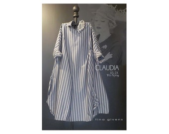 Tina Givens Claudia Oversized Dress sizes XS-2X Sewing Pattern # 7129