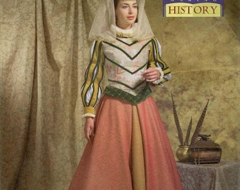 Misses' Renaissance era Costume Sewing Pattern - Top, Overskirt & Underskirt - Butterick 4375 sizes 6-12