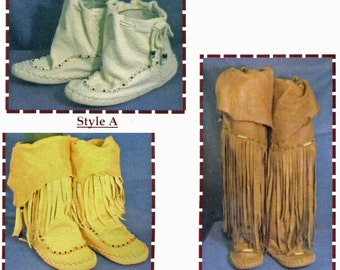 Native American Zuni Indian Moccasins in 3 Styles - SparrowHawk Sewing Pattern #Y003
