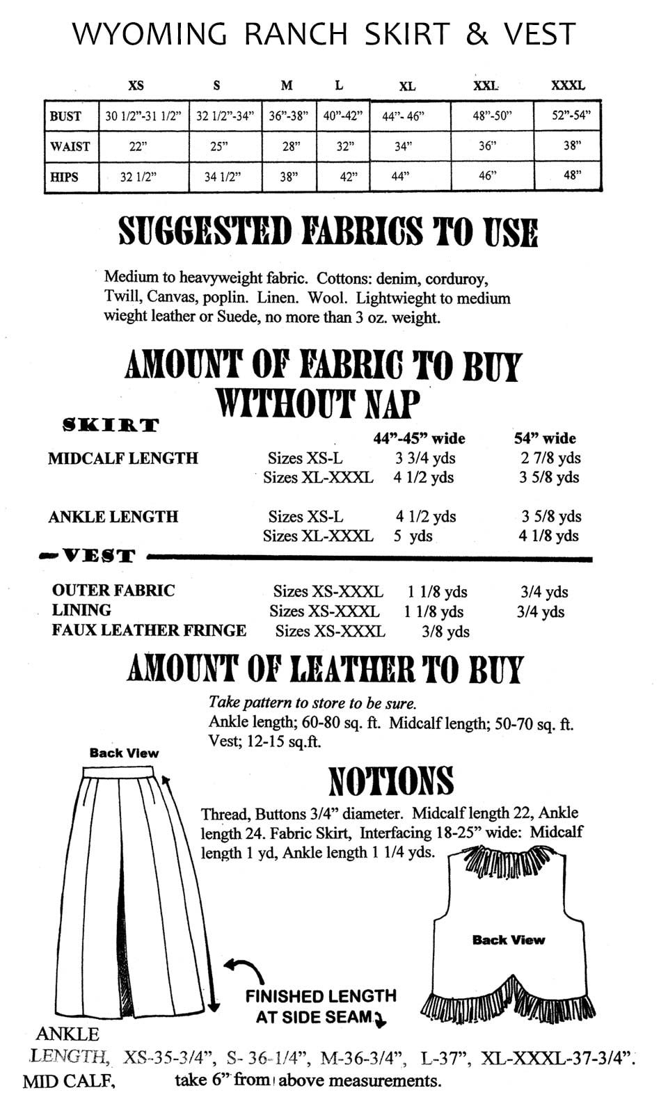 Western split top riding skirt patterns