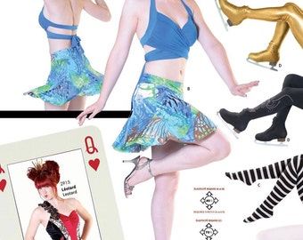 Jalie Wrap Halter Top, Skirt & Tights Dancewear Sewing Pattern # 3027 in 22 Sizes Misses and Girls