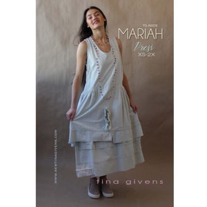 Tina Givens Sleeveless Mariah Dress sizes XS-2X Sewing Pattern # TG-A6028