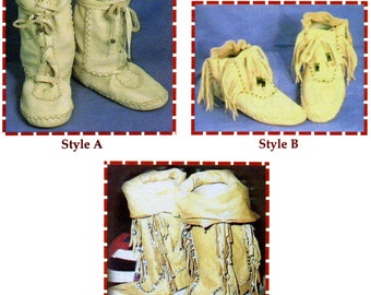 Native American Shoshone Indian Moccasin in 3 Styles - SparrowHawk Sewing Pattern Y005