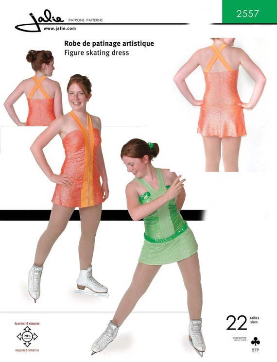 Jalie 2557 V Neck Figure Skating Dress W center Insert Wide