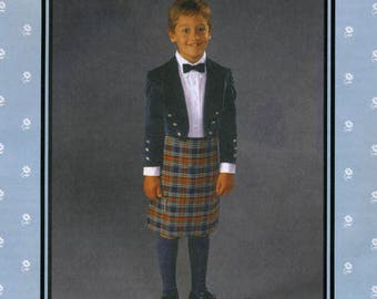 Folkwear Child's Scottish Kilt & Prince Charlie Jacket Sewing Pattern # 154 Boy's sizes 4-14