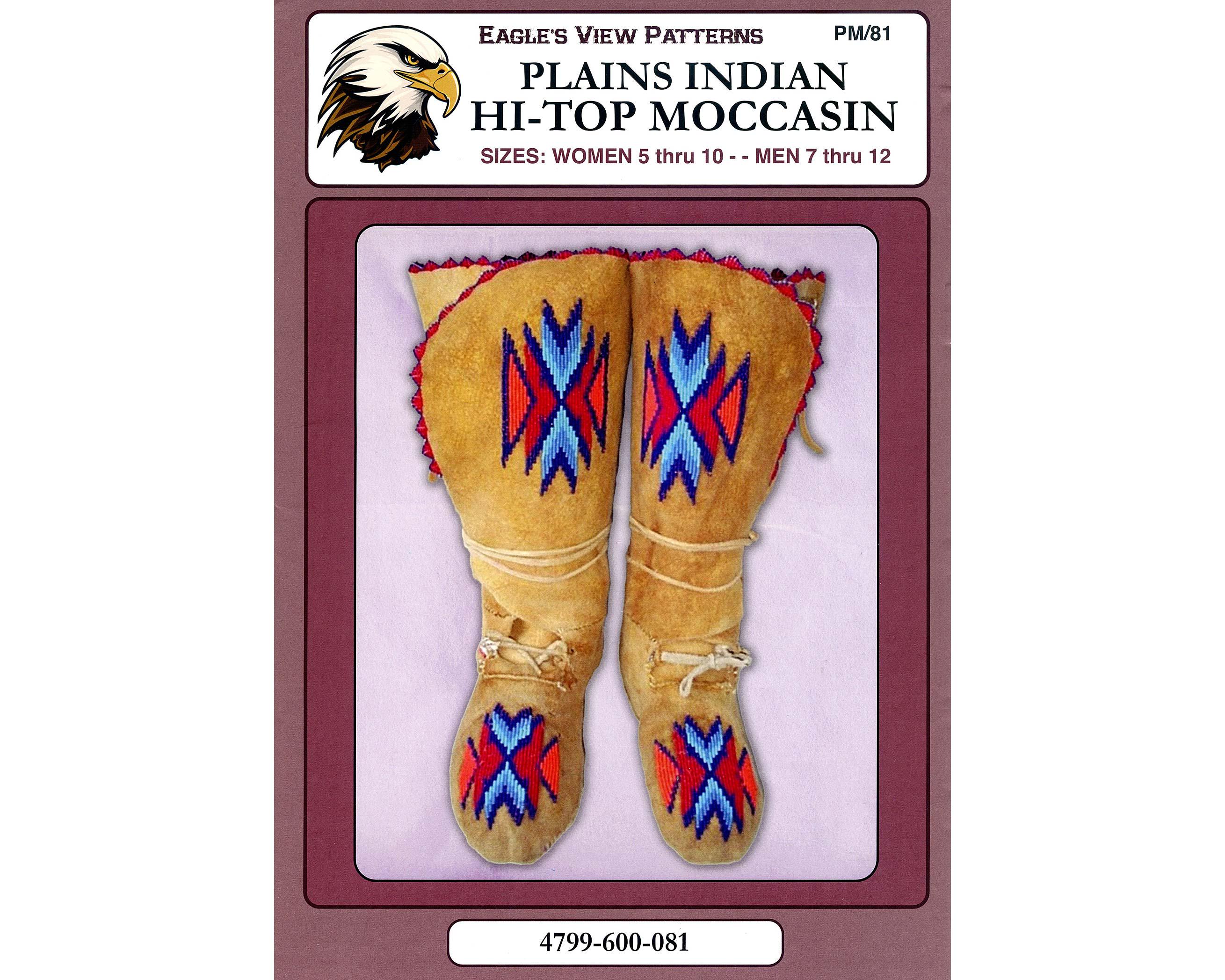 Men s Women s Plains Indian Hi top Moccasin Eagle s View Sewing Pattern 81 Etsy Canada