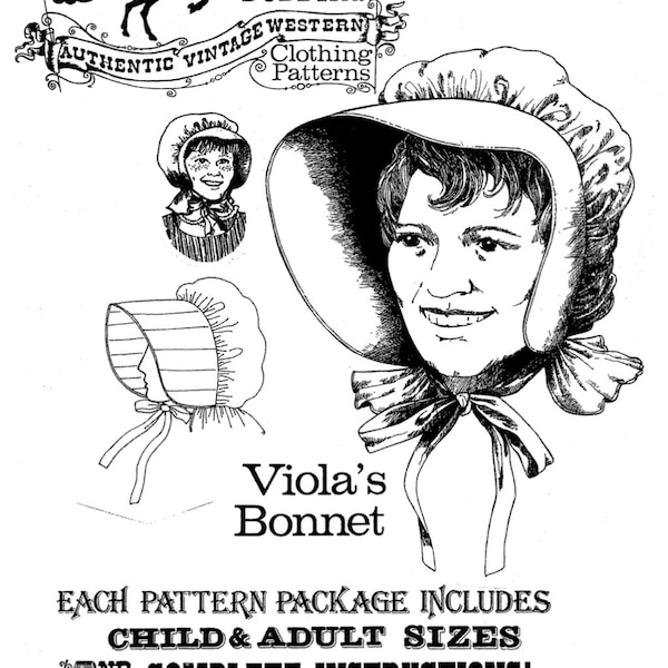 Viola's Sun Bonnet 1800s-1920s Style for Women & Girls - Buckaroo Bobbins Sewing Pattern