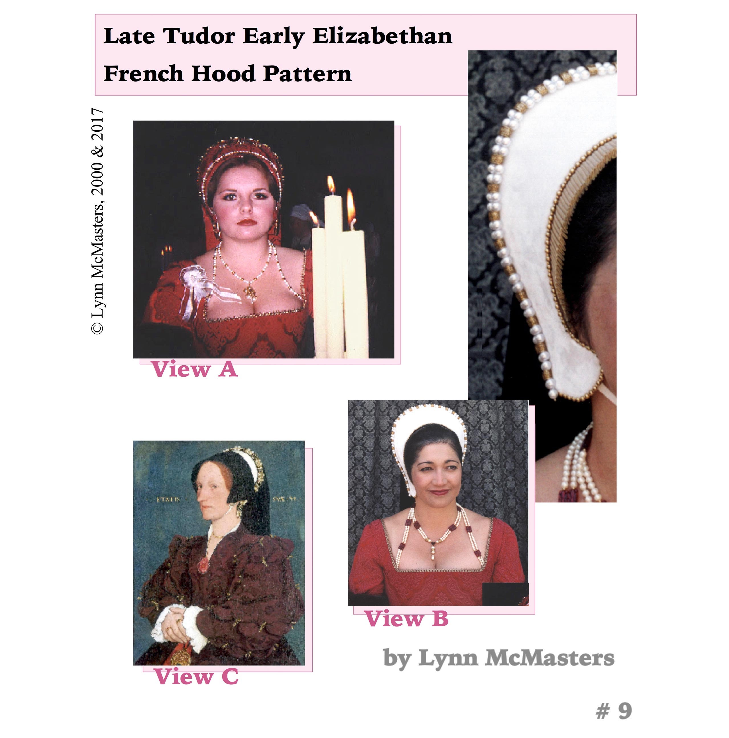 Late Tudor Early Elizabethan French Hood Sewing Pattern # 9 by Lynn ...