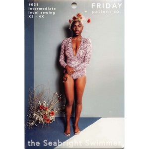 The Seabright Swimmer XS-4X One Piece Swimsuit - Friday Pattern Company Sewing Pattern # 021