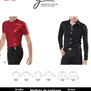 May include: A sewing pattern for skating bodysuits. The pattern includes instructions for making both short-sleeved and long-sleeved bodysuits. The pattern is available in sizes for boys and men.