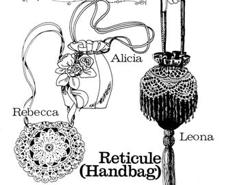 Ladies' 1800s Victorian Reticule Handbag in 3 Styles - Buckaroo Bobbins Sewing Pattern