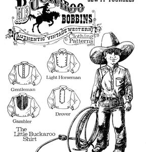 Buckaroo Bobbins Boys Little Buckaroo Cowboy Western Shirt Sizes 4 14 Sewing Pattern 5 Styles Etsy