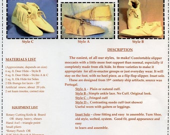 Azore Slipper Moccasin Sewing Pattern by SparrowHawk - Historic Portuguese 15th Century Style