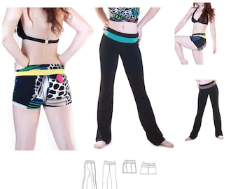 Jalie Yoga Pants and Shorts Sewing Pattern # 3022 in 27 Sizes Women & Girls Gymnastics, Exercise