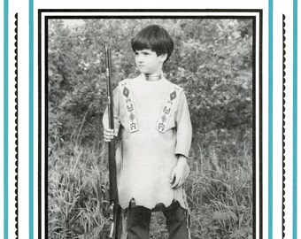 Boy's Native American Indian War Shirt sizes S-L Eagle's View Sewing Pattern #65