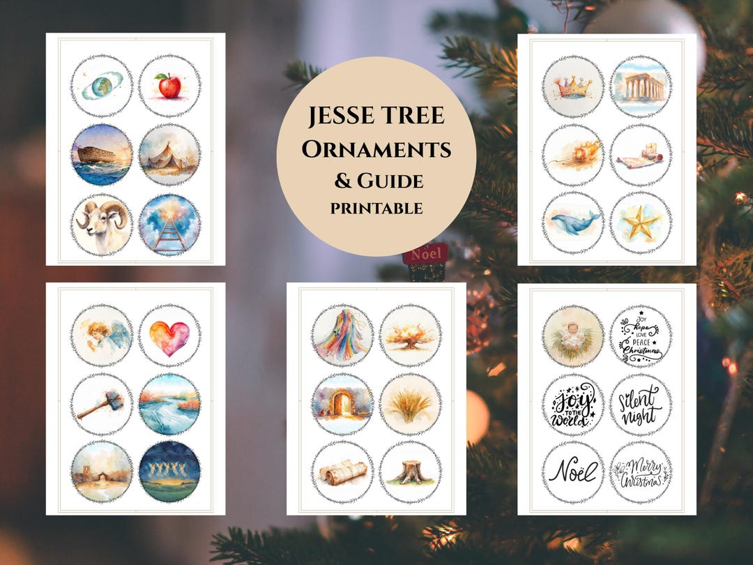 Jesse Tree Advent Ornaments Printable | Christian Christmas Jesse Tree ...