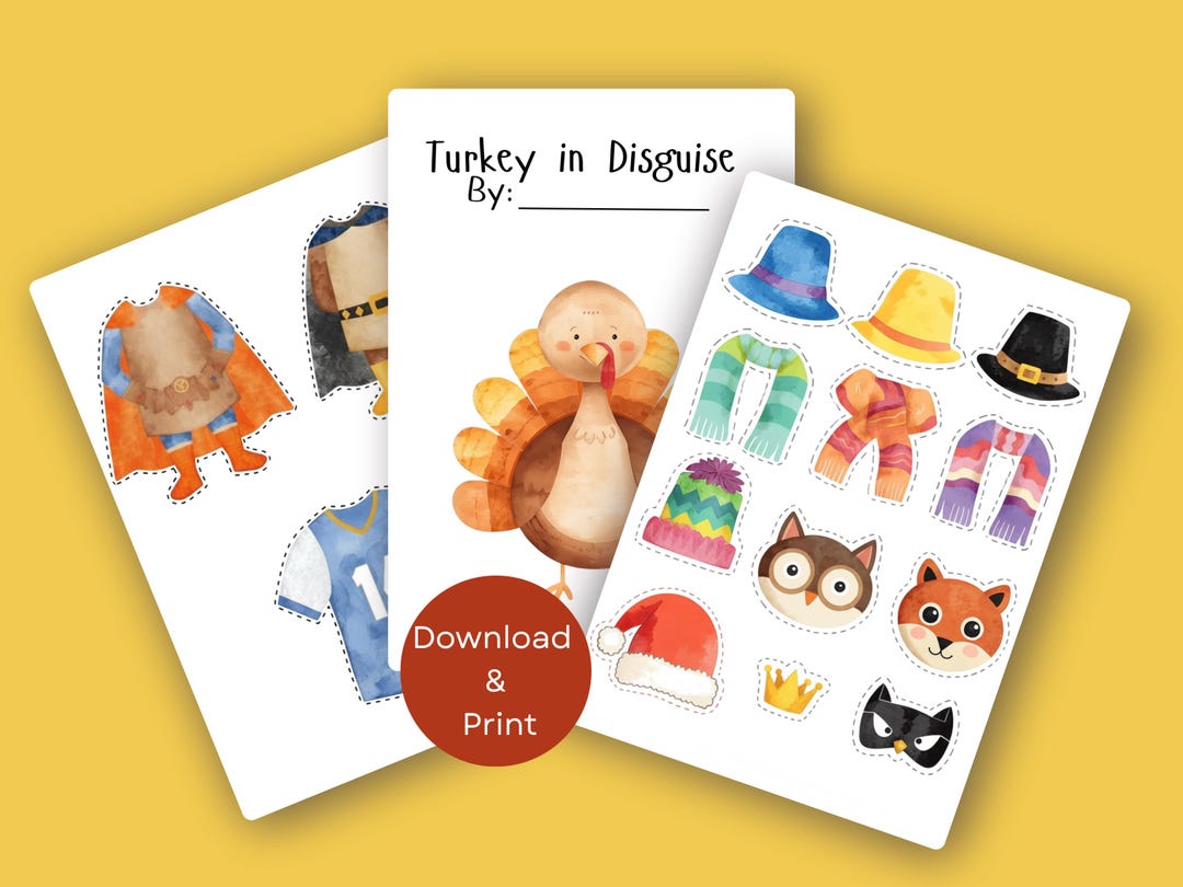 Turkey Disguise Craft – Thanksgiving Printable Activity (PDF) - Etsy