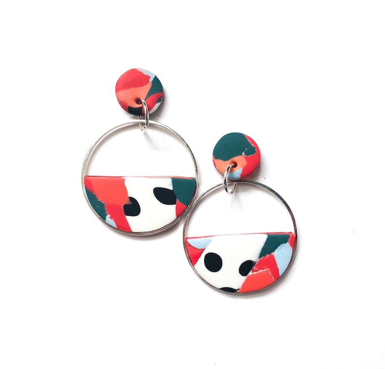 WINNIE Modern Polymer Hoop Earrings
