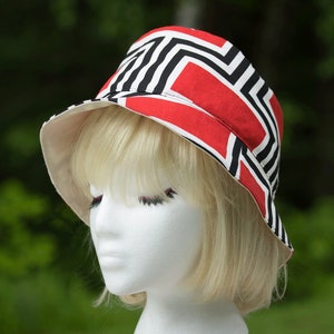 Free First Class Delivery Red Leather Reversible Bucket Hat One Size Fits All