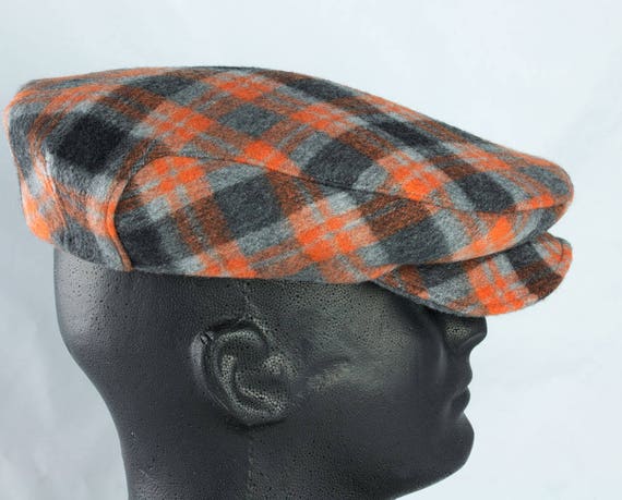 orange flat cap