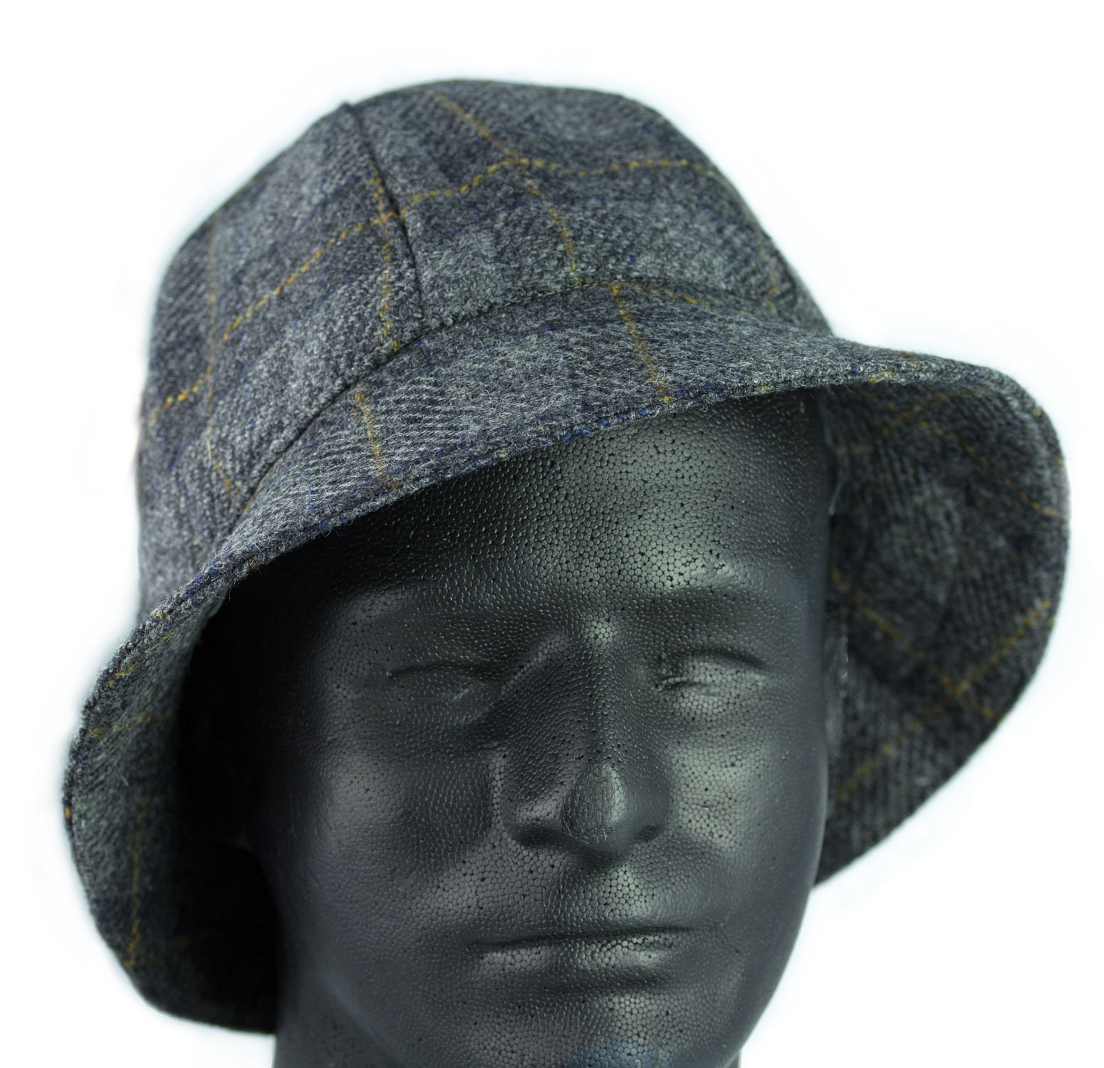 English Walking Hat in Gray Wool Tweed 