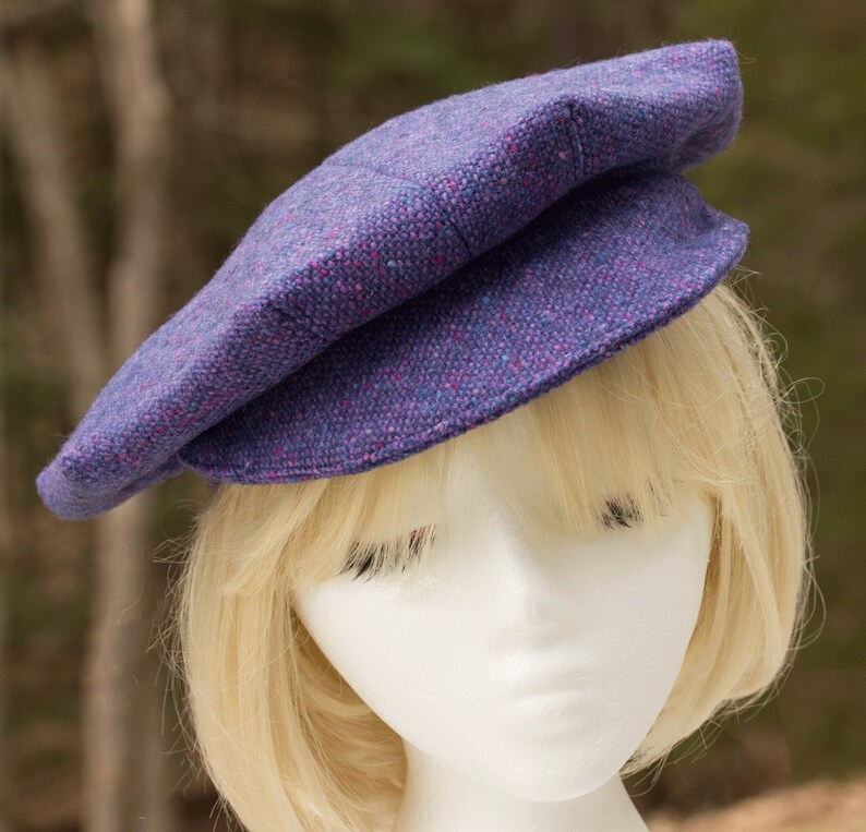 purple baker boy hat