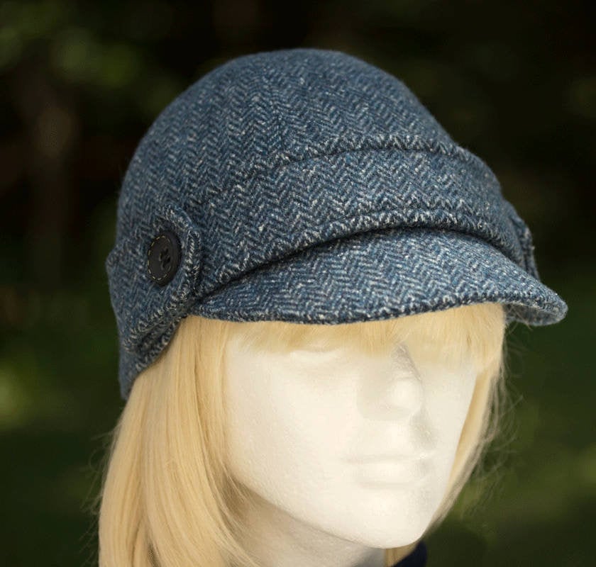 Herringbone Cycling Cap With Short Brim 