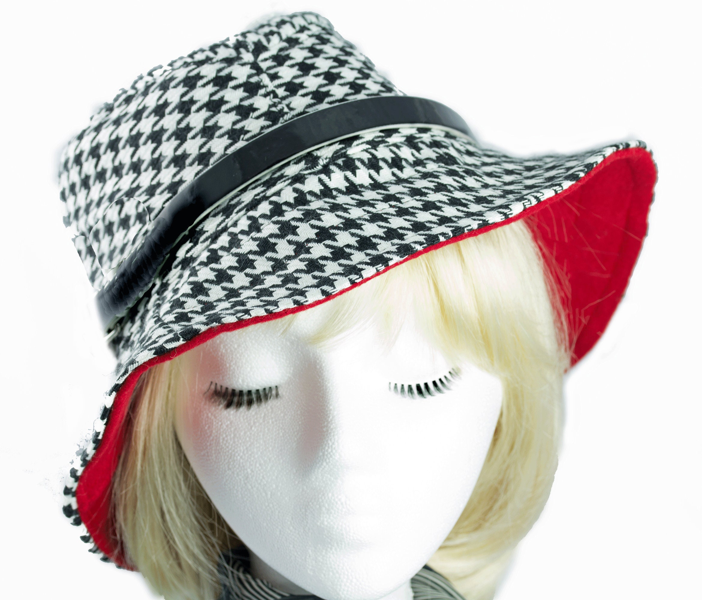 Womens Fedora in Black and White 