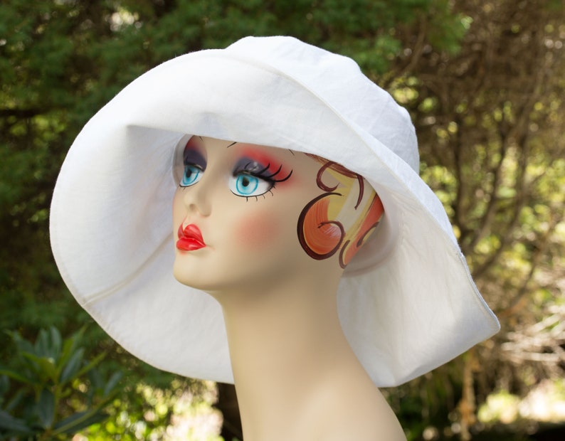 Wide Brim Beach Hat Womens Boho Summer Hat Reversible Floppy Sun Hat in Beige Black Red Cotton Large Brim SPF Sun Resort Hat image 9