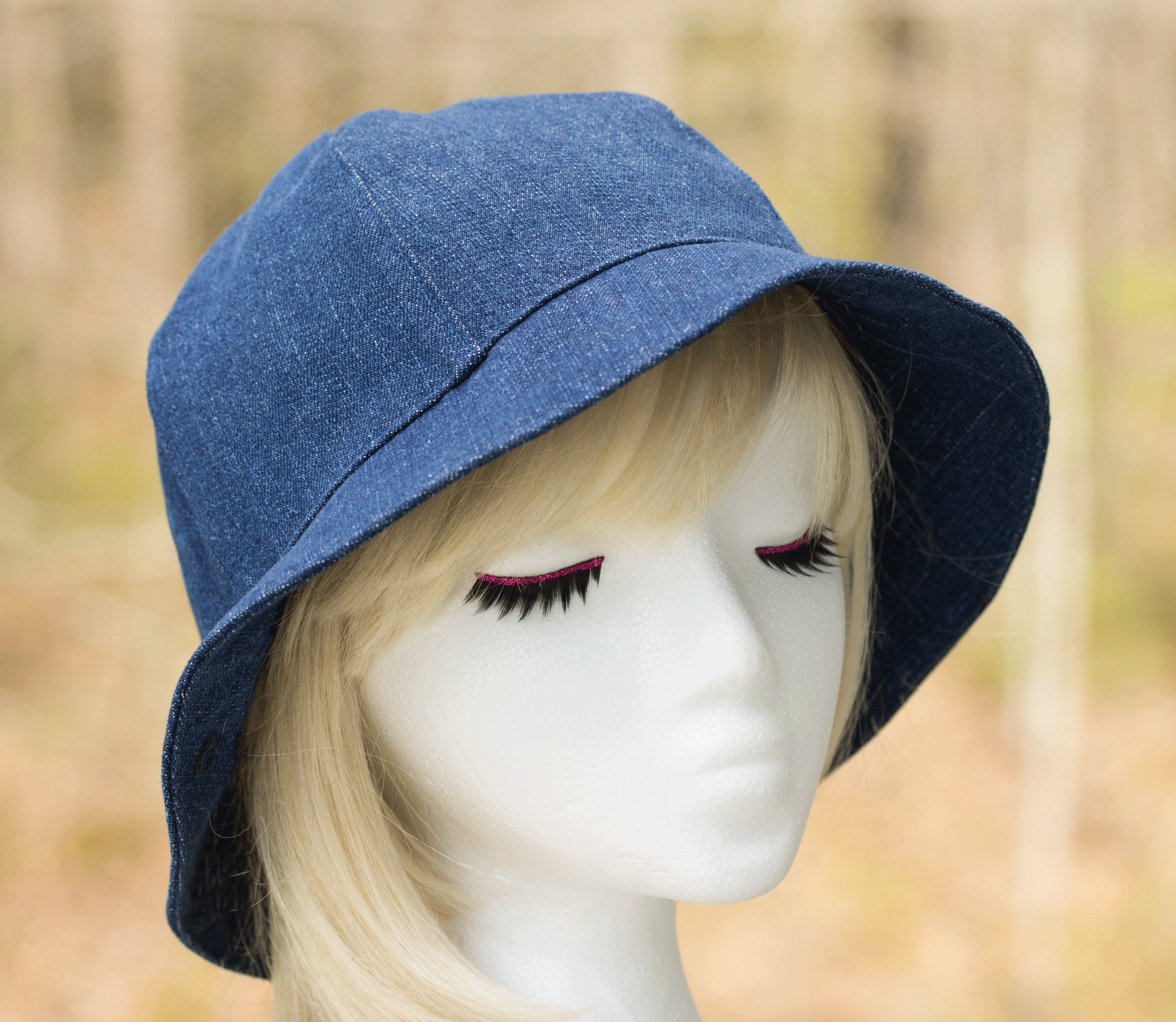 Buy DOCILA Women Cozy Fray Blue Jean Fisherman Hats Retro Fringe Sombrero  de Copa Rollable Travel Holiday Streetwear Sunshade Caps (Blue) at Amazon.in