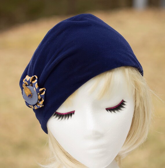 Dark Blue Velvet Pillbox Hat Cocktail 