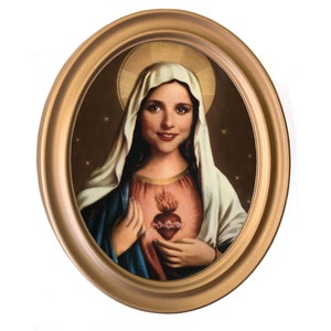 PRAISE ELAINE Vintage Style Canvas with Gold Frame