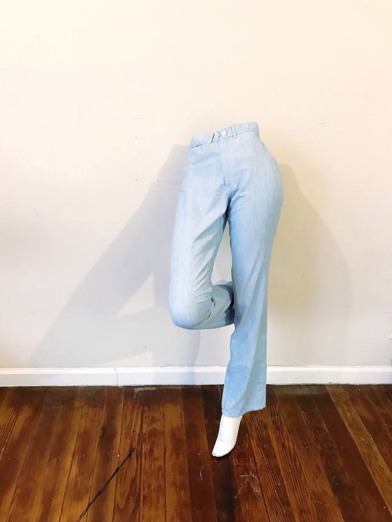 80's baby blue high waist pants by Gloria Vanderbi